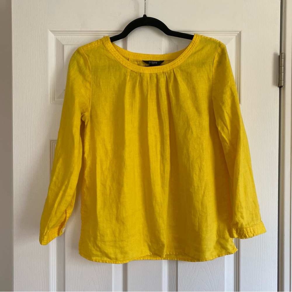 J.Crew Size Small Yellow Linen Blouse